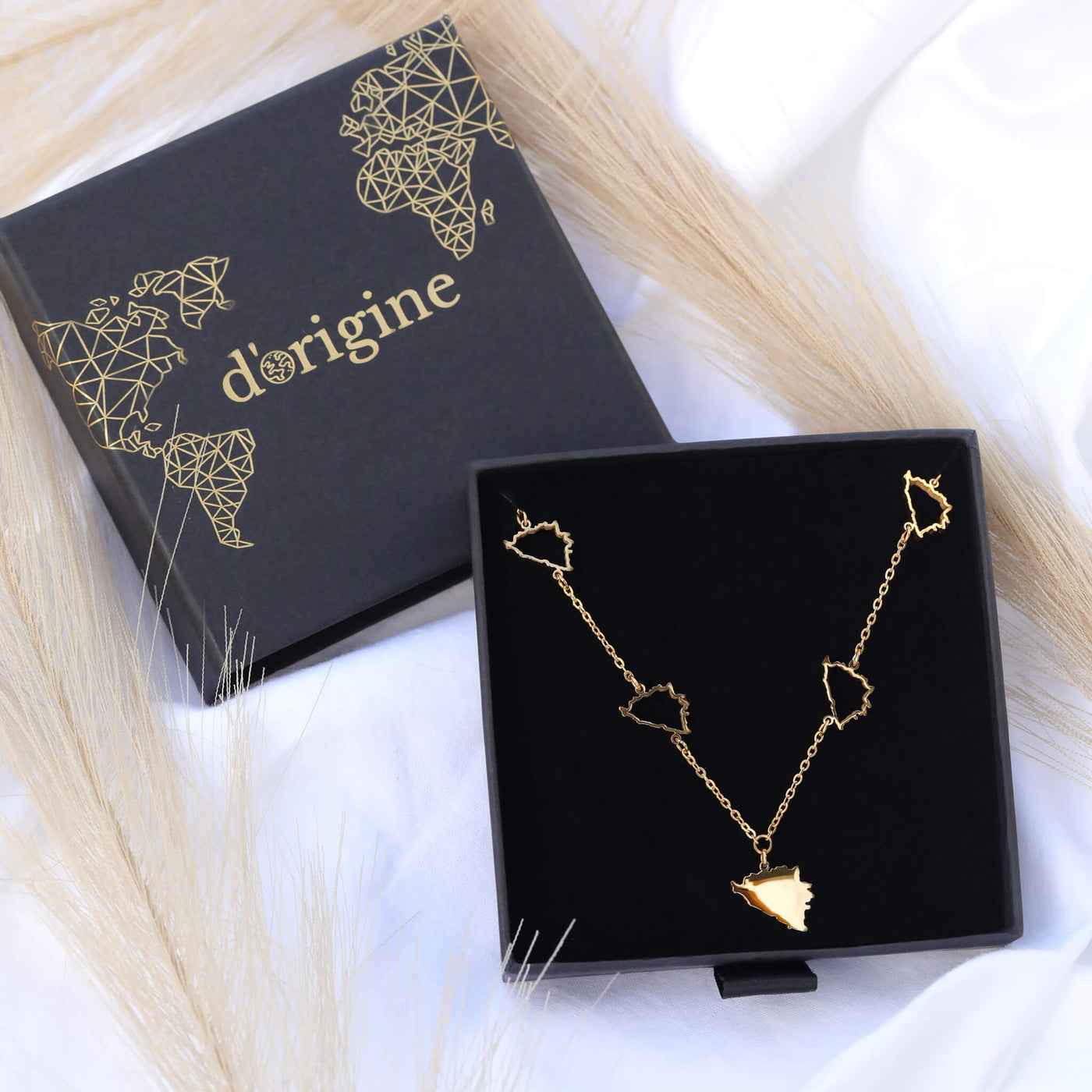 Bosnien Karte gold kette