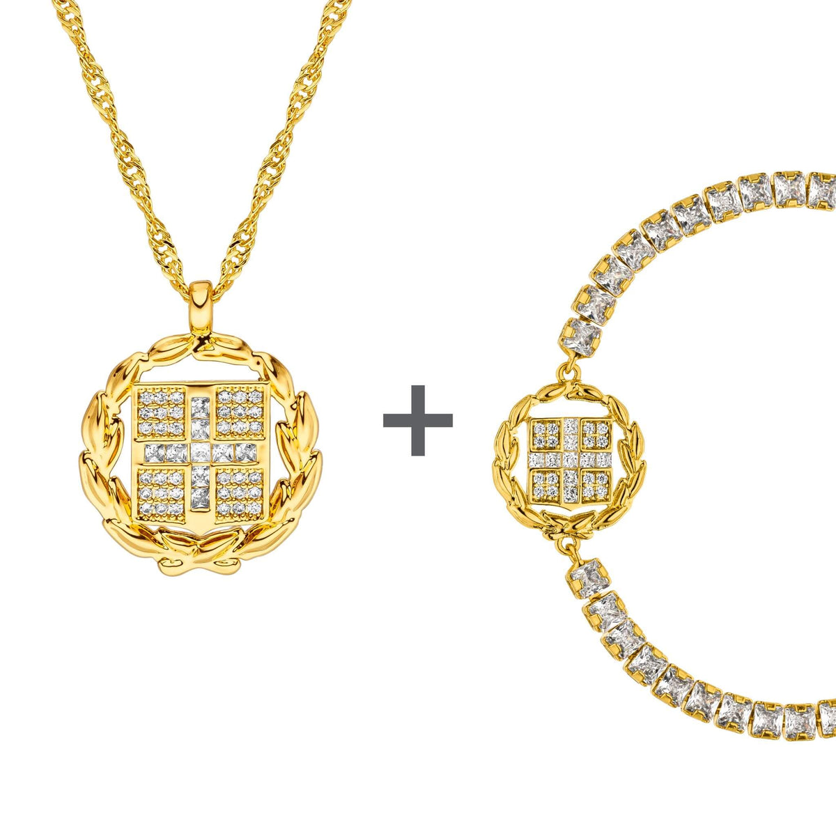 Griechenland Wappen Schmuck Set Damen 18K Gold | d'origine