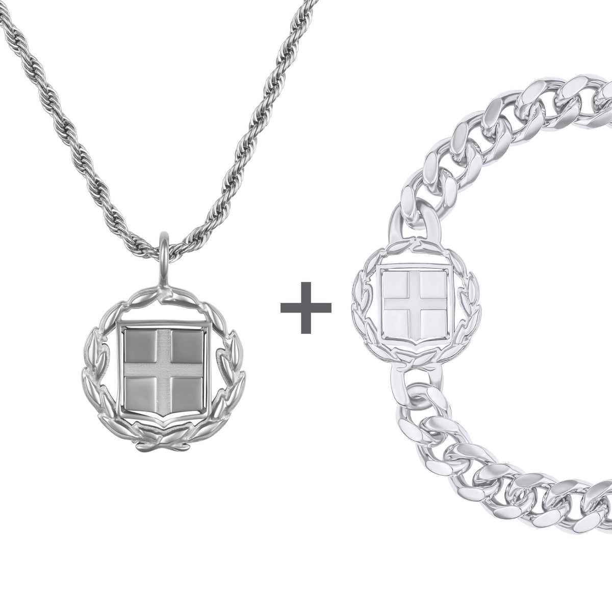 Griechenland Wappen Schmuck Set Herren Edelstahl | d'origine