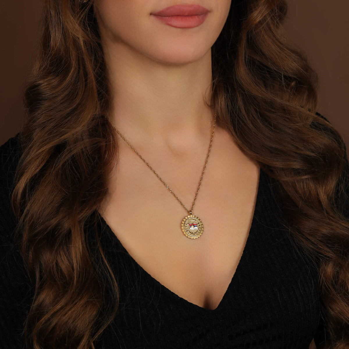 Serbia Flag Necklace | Women