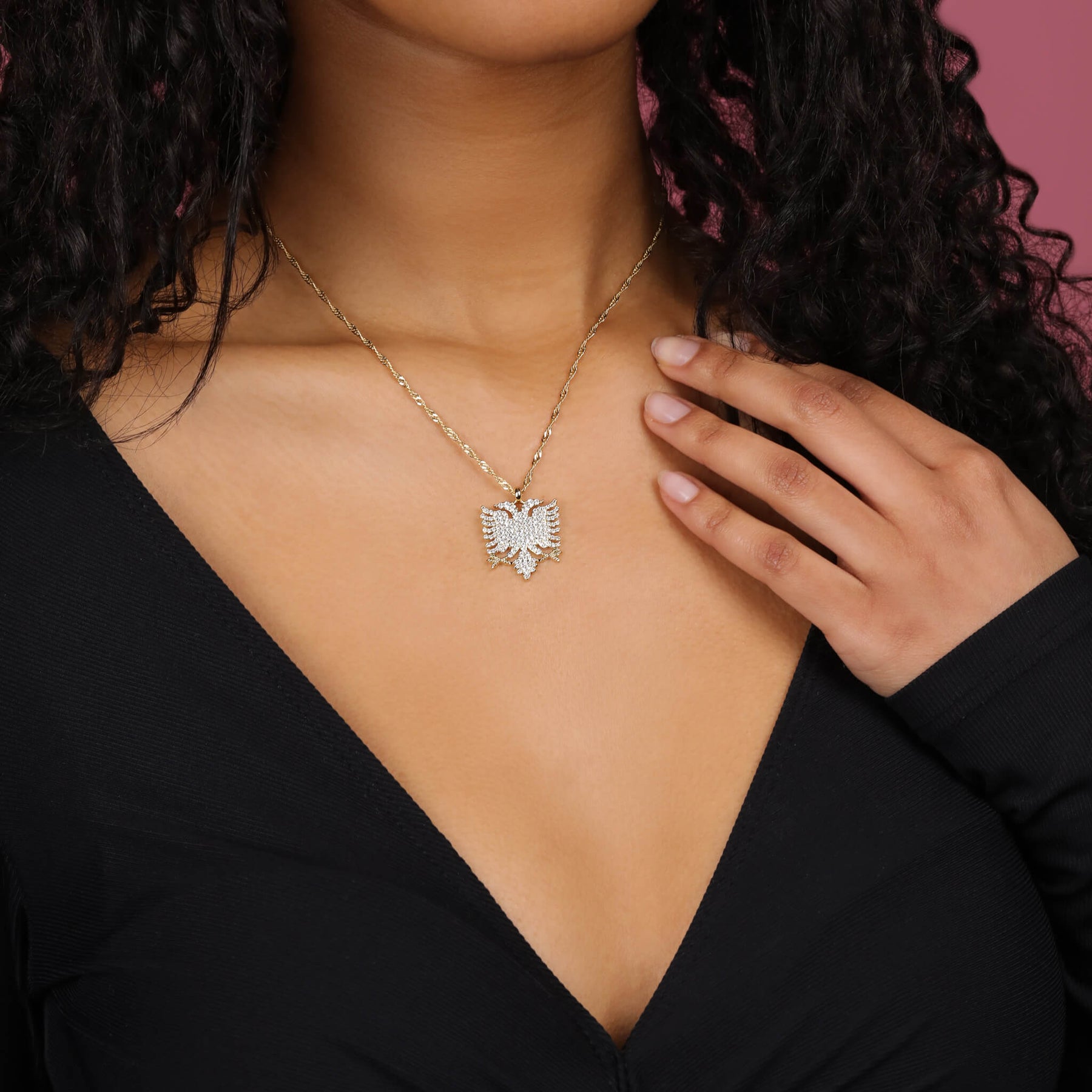 Albanien Wappen Kette Gold