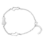 Albanien Silhouette Landkarten Armband Silber wasserfest | d'origine