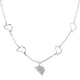 Bosnien Silhouette 5-Anhänger Kette Damen Silber wasserfest | d'origine