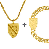 Bosnien Wappen Schmuck Set Herren Gold vergoldet | d'origine