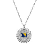 Bosnien Nationalflagge Flaggenkette Damen Silber wasserfest | d'origine