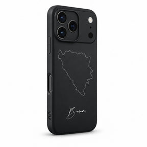 Bosnien Handyhülle für iPhone 17 Pro – Schrägansicht mit Kamerarand und Seitentasten
