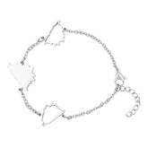 Bosnien Silhouette Landkarten Armband Silber wasserfest | d'origine
