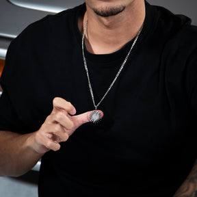 Kurdistan Kette Sonne Silber - Tragebild