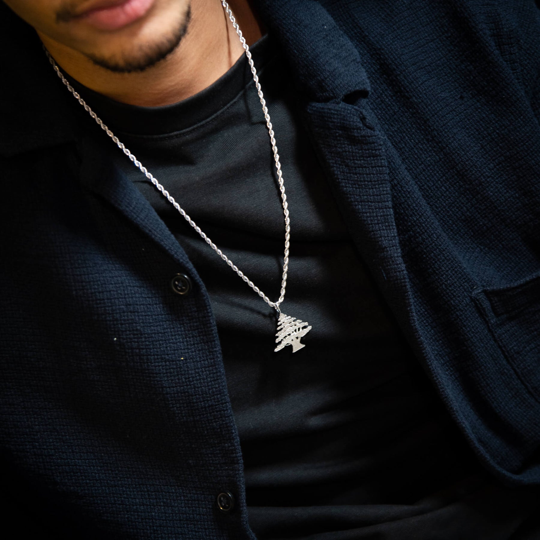 Libanon Wappen Kette V2 | Herren - Edelstahl