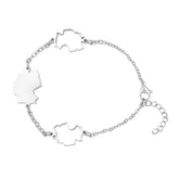Deutschland Silhouette Landkarten Armband Silber wasserfest | d'origine