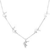Griechenland Silhouette 5-Anhänger Kette Damen Silber wasserfest | d'origine