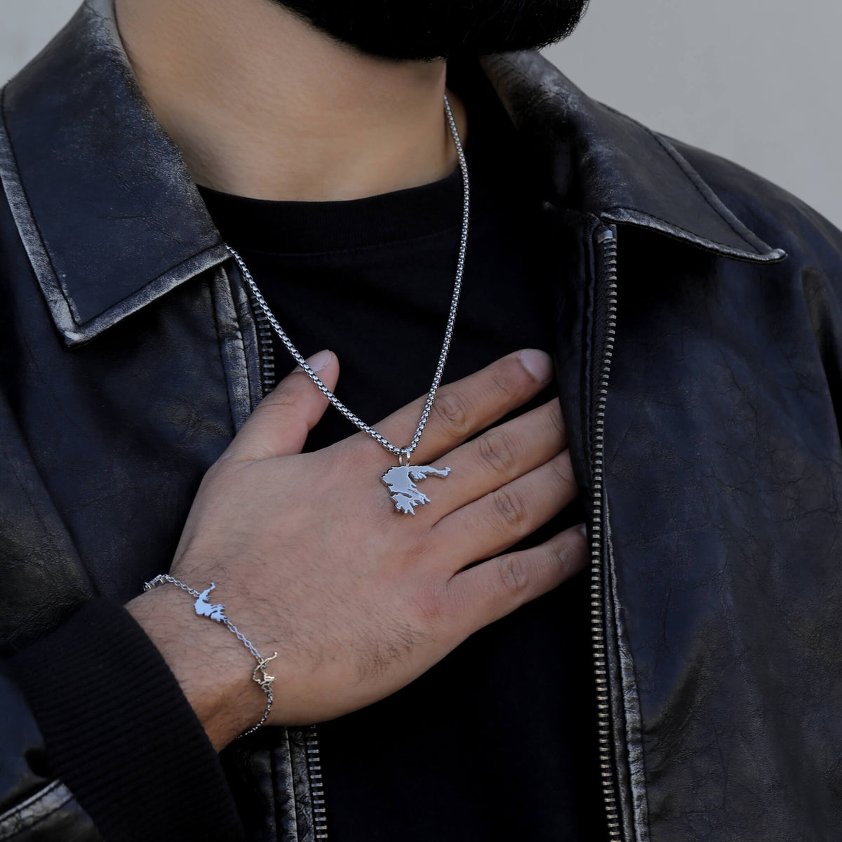 Griechenland Landkartenkette Matt | Herren