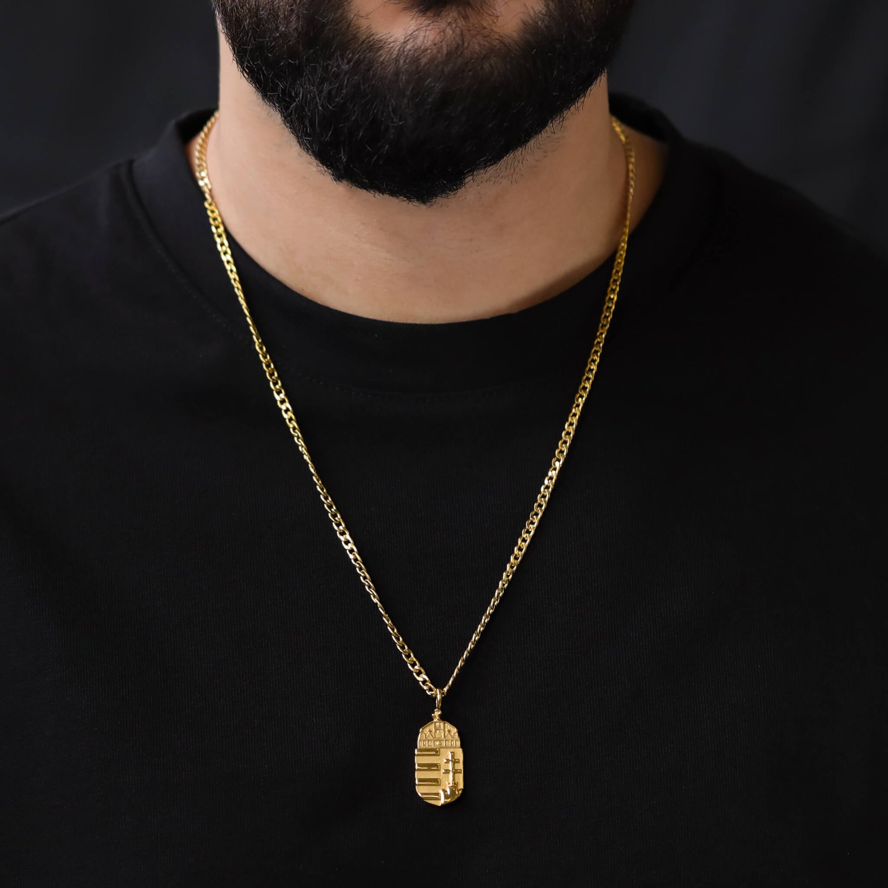 Ungarn Wappen Kette V2 | Herren - Edelstahl