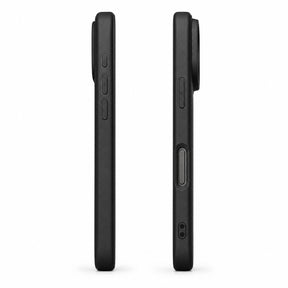 Phone case with iPhone inside – side view with buttons and raised camera edge