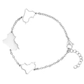 Irak Silhouette Landkarten Armband Silber wasserfest | d'origine