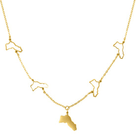 Kurdistan Map 5-Pendant Necklace for Women 18K Gold | d'origine