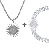 Kurdistan Roj Sonne Wappen Schmuck Set Herren Edelstahl | d'origine