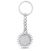 Kurdistan Roj Sun Emblem Key Ring Silver Stainless Steel | d'origine