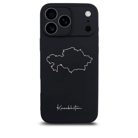 Kazakhstan phone case for iPhone 17 Pro – back with map and lettering