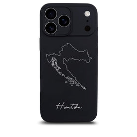 Croatia phone case for iPhone 17 Pro – back with map and lettering