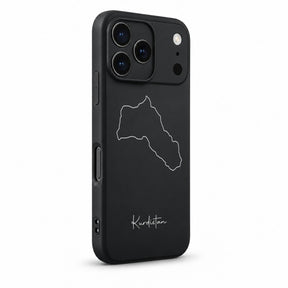 Kurdistan phone case for iPhone 17 Pro – angled view with camera edge and side buttons
