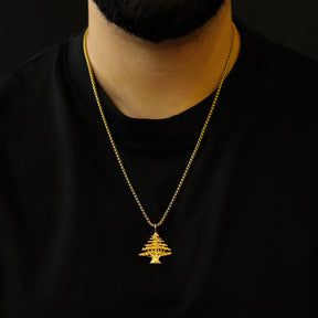 Libanon Wappen Kette V2 | Herren - Edelstahl