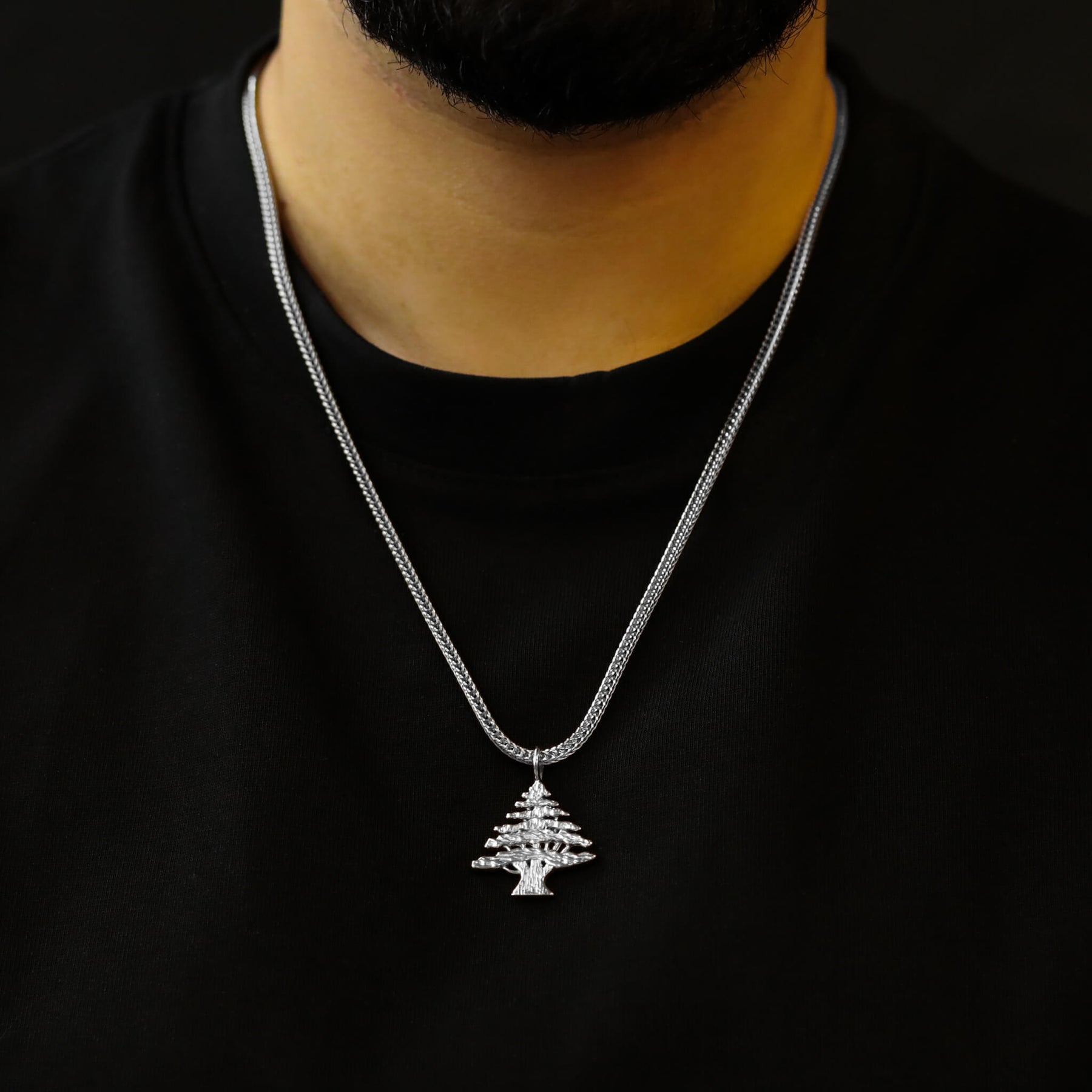 Libanon Wappen Kette V2 | Herren - Edelstahl