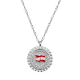 Libanon Nationalflagge Flaggenkette Damen Silber wasserfest | d'origine