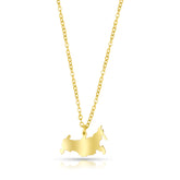 Russland Silhouette Landkarten Kette Herren Gold vergoldet | d'origine