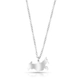 Russland Silhouette Landkarten Kette Damen Silber wasserfest | d'origine