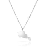 Armenien Silhouette Landkarten Kette Damen Silber wasserfest | d'origine