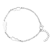 Libanon Silhouette Landkarten Armband Silber wasserfest | d'origine