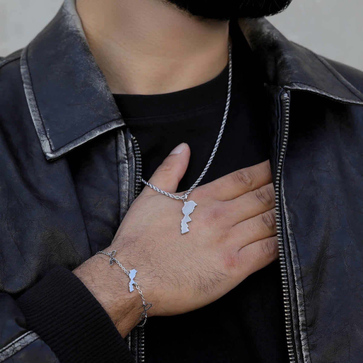 Marokko Landkartenkette Matt | Herren