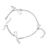 Marokko Silhouette Landkarten Armband Silber wasserfest | d'origine