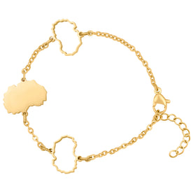 Macedonia Map Bracelet 18K Gold | d'origine