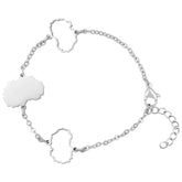 Mazedonien Silhouette Landkarten Armband Silber wasserfest | d'origine