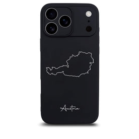 Österreich Handyhülle für iPhone 17 Pro – Rückseite mit Landkarte und Schriftzug