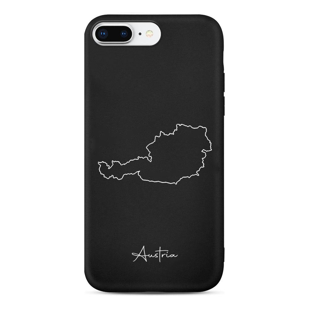 Austria phone case for iPhone 7 Plus and 8 Plus – back with map and lettering