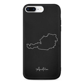 Austria phone case for iPhone 7 Plus and 8 Plus – back with map and lettering