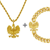 Polen Wappen Schmuck Set Herren Gold vergoldet | d'origine