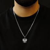 Polen Adler Wappen Kette Herren getragen am Model