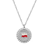 Polen Nationalflagge Flaggenkette Damen Silber wasserfest | d'origine