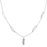 Portugal Silhouette 5-Anhänger Kette Damen Silber wasserfest | d'origine