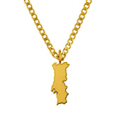 Portugal Map Necklace Matte | Men