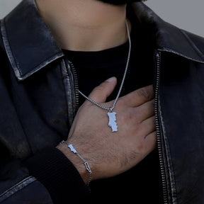 Portugal Landkartenkette Matt | Herren