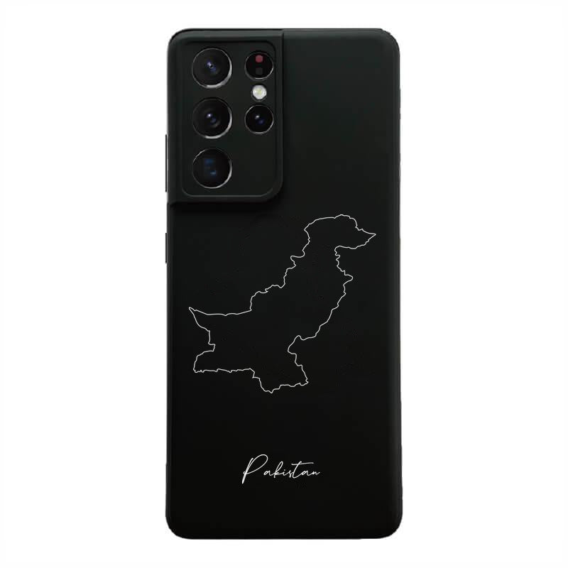 Pakistan Handyhülle für Samsung Galaxy S22 – Rückseite mit Landkarte und Schriftzug