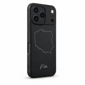 Poland phone case for iPhone 17 Pro – angled view with camera edge and side buttons