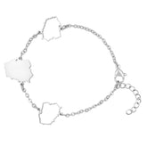 Polen Silhouette Landkarten Armband Silber wasserfest | d'origine