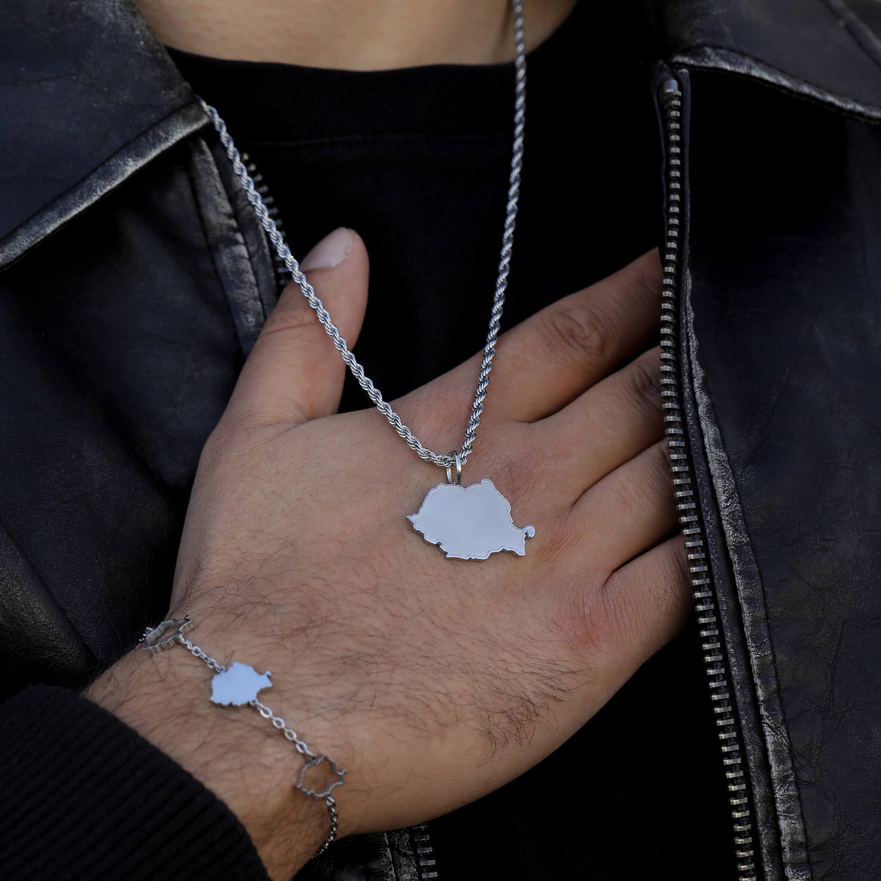 Rumänien Landkartenkette Matt | Herren