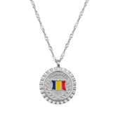 Rumänien Nationalflagge Flaggenkette Damen Silber wasserfest | d'origine